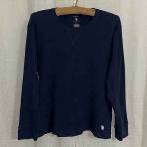 U.S. Polo Assn. L Navy Waffle Knit Sleep PJ Top